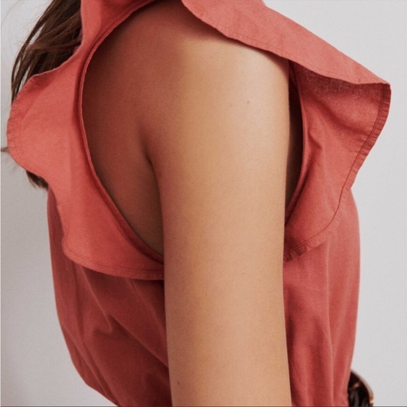 Ba&sh coral Cecile ruffle sleeve  romper - Picture 2 of 7